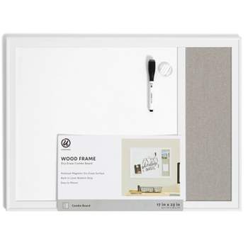U Brands 17''x 23'' Minimal Deco Frame Combination Board Gray Linen/White