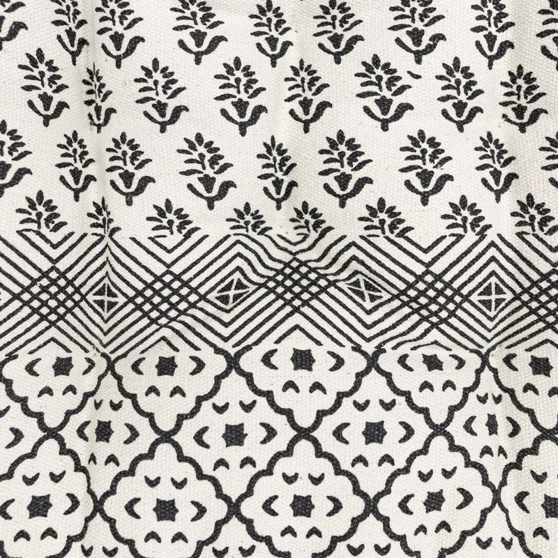 Oversized Boho Print Filled French Cushion Black & White by Foreside Home & Garden, 4 of 7