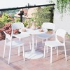 WestinTrends Playa 5-Piece Round Metal Bistro Dining Table Set And Stackable Resin Patio Dining Side Chairs - 2 of 4