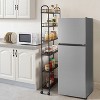Vynxaria Slim 6 Tier Utility Storage Shelves - Rolling Cart with Baskets for Narrow Spaces - 4 of 4
