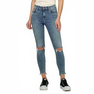 Women's Amelia Chewed Hem Distressed Skinny Jeans - HIDDEN