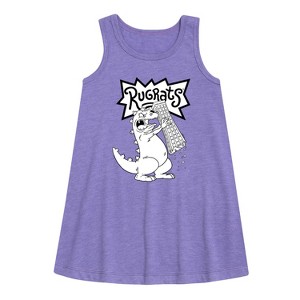 - Rugrats - Reptar Tokyo Graphic Sleeveless Aline Dress - 1 of 4