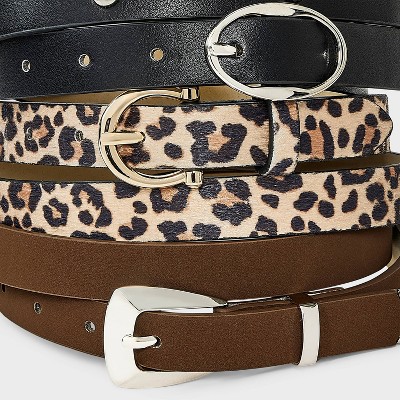 3pk Western Variety Belt - Universal Thread' Leopard/Black - image 3
