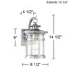 Franklin Iron Works Callaway Modern Industrial Outdoor Wall Light Fixture Chrome 14 1/2" Clear Seedy Glass for Post Exterior Barn Deck House Porch - 4 of 4