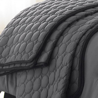 Elsie Gray and Black 7-Piece Queen Comforter Set