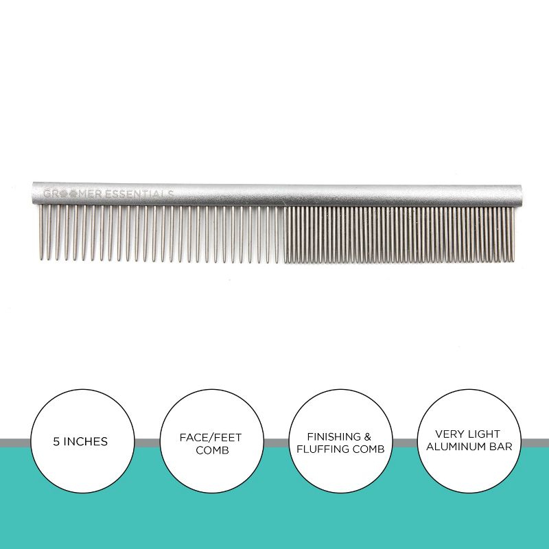 Groomer Essentials 5" Face/Feet Comb - Finishing and Fluffing Comb, 3 of 11