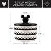 Disney Home Monochrome 3.5c Ceramic Canister Black: Stoneware Decorative Container, Circular, 7x10, Clean with Mild Detergent - 2 of 4