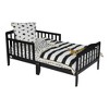 Infurnic Beds, Toddler Single Bed with Safety Guardrails and Headboard, Low To Floor Design for Toddler Children, Black, 70"*36"*27" - 4 of 4