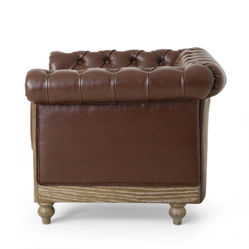 Castalia Chesterfield Tufted Club Chair with Nailhead Trim Midnight - Christopher Knight Home, 5 of 11