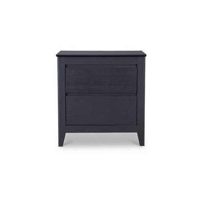 Espresso Contemporary 2-Drawer Nightstand with Angled Feet