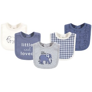 Touched by Nature Infant Boy Organic Cotton Bibs, Blue Peanut, One Size - 1 of 4