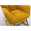 Zeus & Ruta 31.5 in.W Teddy Fabric Accent Rocking Gilder with High Backrest - 2 of 4