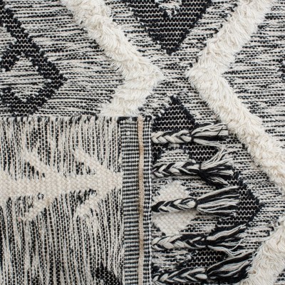 Kenya Black and Ivory Hand-Knotted Wool Area Rug 8' x 10'