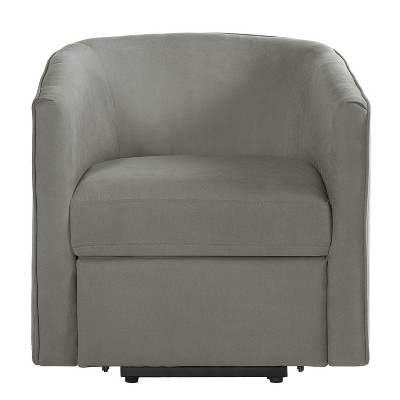 Christopher Knight Home Vasa Modern Power Lift Barrel Shaped Chenille Upholstered Recliner with Footrest and Side Pocket
