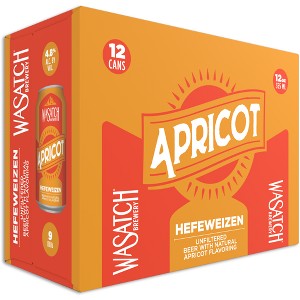 Wasatch Apricot Hefeweizen Beer - 12pk/12 fl oz Cans - 1 of 4