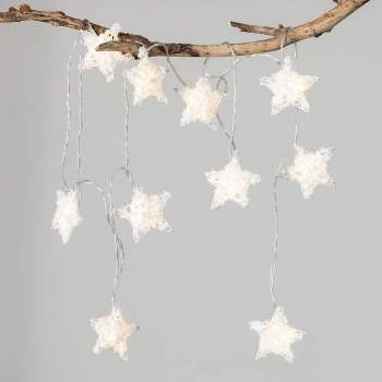 6'L Sullivans White Lighted Star Garland, White Christmas Garland