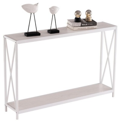 Syemin Console Tables Narrow Console Table Small Entryway Table, Thin Sofa Table Side Table Display Table for Hallway, White, 43.3"*9"*29"
