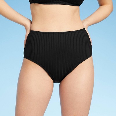 Women's Ribbed Textured High Waist Medium Coverage Bikini Bottom - Kona Sol™