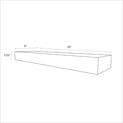 24" Natural Light Wood Floating Wall Shelf