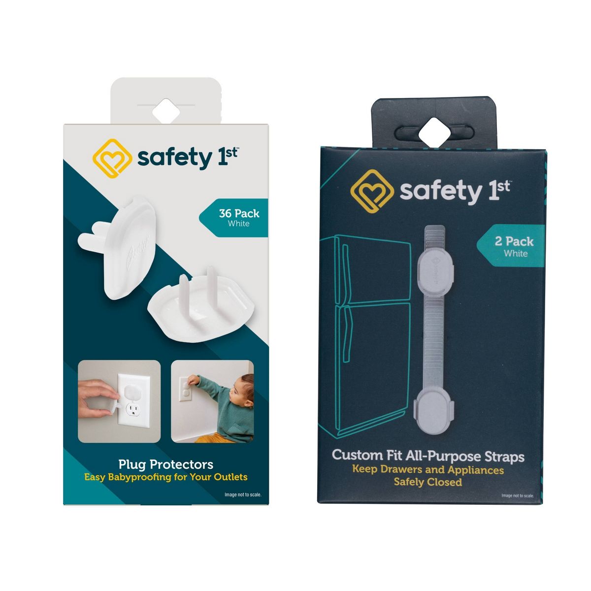 Safety 1st Custom Fit All Purpose Adjustable Straps 2pk + Plug Protectors - 36pk