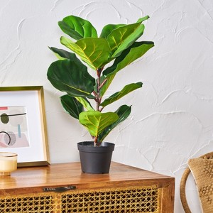 NicBex Artificial Tree Faux Plants 2.1FT Artificial Fiddle Leaf Fig Tree Indoor with Natural Wood Trunk, Room Decor for Home, Porch - 1 of 4