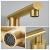 ChicFurnit Bathroom Sink Faucet Low Arch Widespread with Pop Up Drain and Water Lines for Bathroom, Gold, 14.84"*12.17"*3.66" - 4 of 4