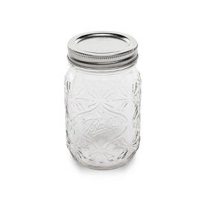 Ball 4pk 16oz Pint 140th Anniversary Regular Mouth Mason Jar: Glass Canning Jars, Dishwasher-Safe, Clear - 1 of 4