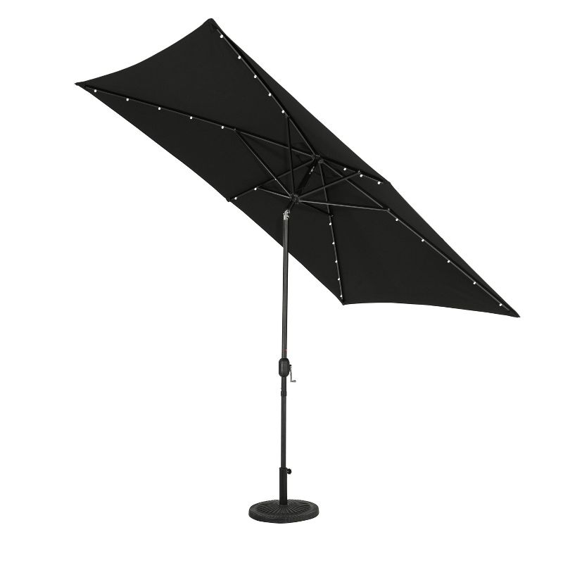 10&#39; x 6.5&#39; Rectangular Nassau Market Patio Umbrella with LED Bulb Lights Black - Island Umbrella, 5 of 16