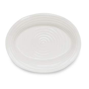 Portmeirion Sophie Conran Pebble Medium Oval Platter, Porcelain Serving Tray for Appetizers, Snacks, and Sandwiches, 14.5 x 12 Inch