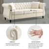 KWPZQEB Chesterfield Velvet Sofa, Tufted Button Sofa with Scroll Arms & Nailhead, Luxury Sofa with Wood Legs & Thick Cushion for Living Room - 4 of 4