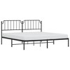vidaXL Metal Bed Frame with Headboard Black 76 in.x79.9 in. King - 3 of 4