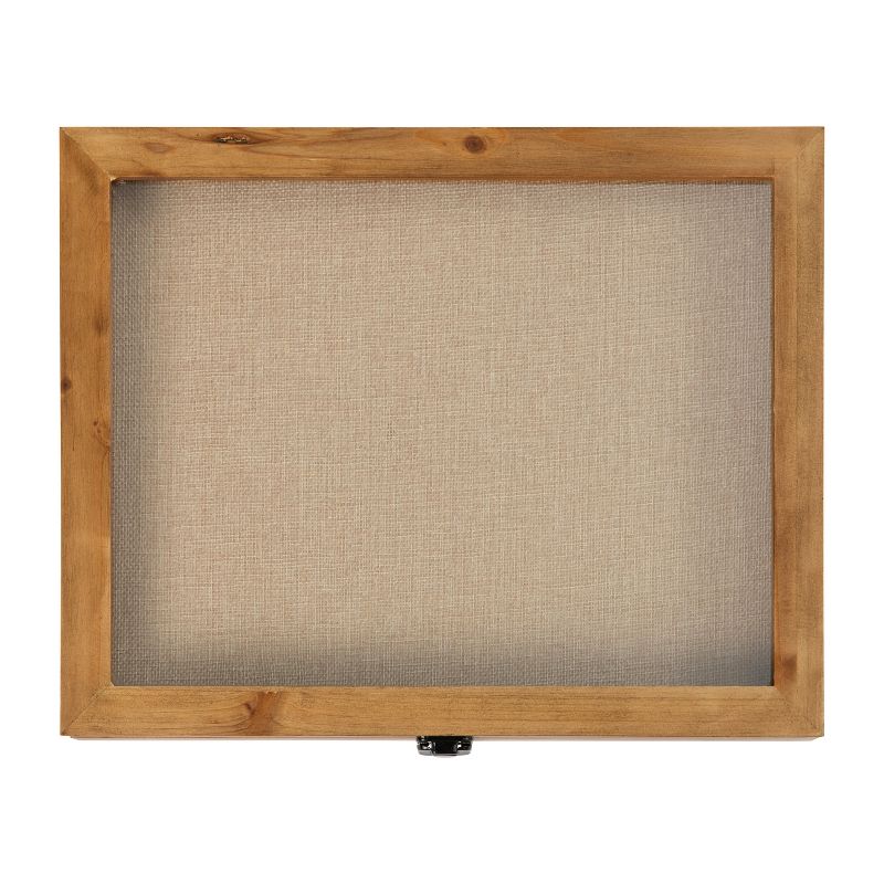 Flash Furniture Peyton Shadow Box Display Case with Linen Liner, Push Pins and Solid Pine Wood Frame, 4 of 14