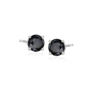 Ross-Simons 1.00 ct. t.w. Black Diamond Stud Earrings in Sterling Silver - 1 of 4