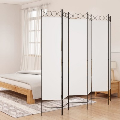 vidaXL 6-Panel Room Divider White 94.5"x78.7" Fabric