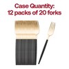 Smarty Had A Party Gold with Black Handle Moderno Disposable Plastic Dinner Forks (240 Forks) - 4 of 4