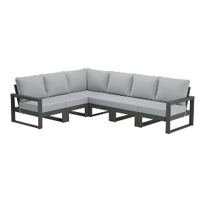 WestinTrends Montara 6-Piece Outdoor L-Shaped Patio Corner Sectional Sofa Conversation Set - 1 of 4