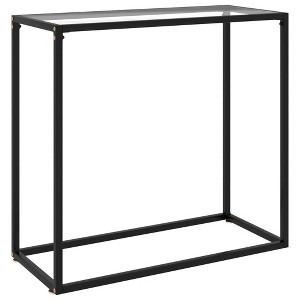 vidaXL Console Table Transparent, Black Toughened Glass, Powder-Coated Steel - 1 of 2