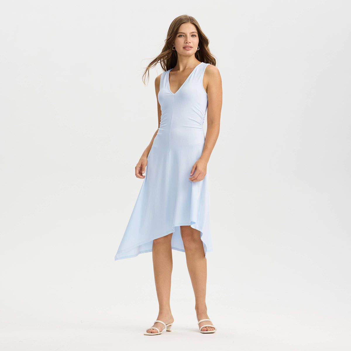 Women's Sleeveless Asymmetrical Midi High-Low Dress - A New Day™