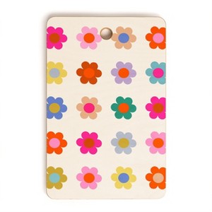 Daily Regina Designs Retro Floral Colorful Print Cutting Board Rectangle - Deny Designs - 1 of 3