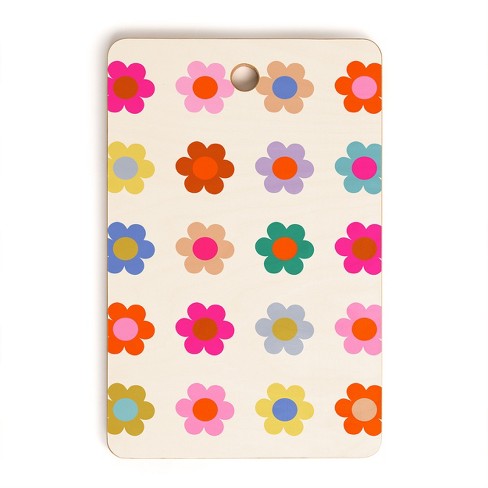 Daily Regina Designs Retro Floral Colorful Print Cutting Board Rectangle - Deny Designs - image 1 of 3