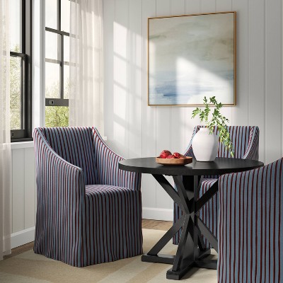 Replacement Slipcover Only for Sloped Arm Dining Chair in Waverly Stripe Berry Ocean - Threshold™