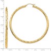 Black Bow Jewelry 3mm x 60mm 14k Yellow Gold Textured Round Hoop Earrings - 4 of 4