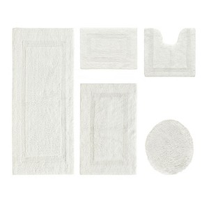 Lux Premium 100% Cotton Tufted Solid Reversible 5 PC Bath Rug Set – Ultra-Soft, Water-Absorbent, Durable, Machine Washable Bathroom Rug - 1 of 4