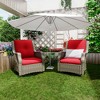 YARDSIGHT Outdoor Swivel Patio Chair with High Back – All-Weather PE Wicker Rattan Chair with Waterproof Cushion for Porch, Deck, Backyard & Balcony - 2 of 4