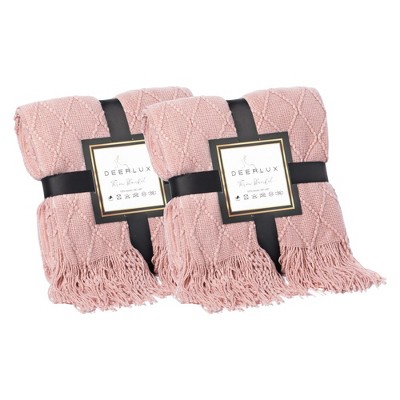 Deerlux Decorative Throw Blanket - 50x60 in Soft Knit with Fringe Edges for a Cozy Touch to Your Living Space, All-Season, Ideal for Lounging, Gifting