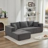 106" Corduroy Upholstery L-Shaped Cloud Modular Sectional Sofa with Left Chaise and Pillows, All-Foam Compression Design - 4 of 4