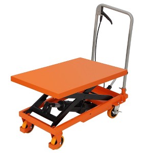 Hydraulic Lift Truck 500 Lbs Manual Single Scissors Lift Platform 28" Lift Height - 1 of 4