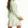 Women's Long Sleeve V-Neck Chiffon Mini Dress Flowy A-Line High Waist Casual Dress for Daily Wear - 4 of 4