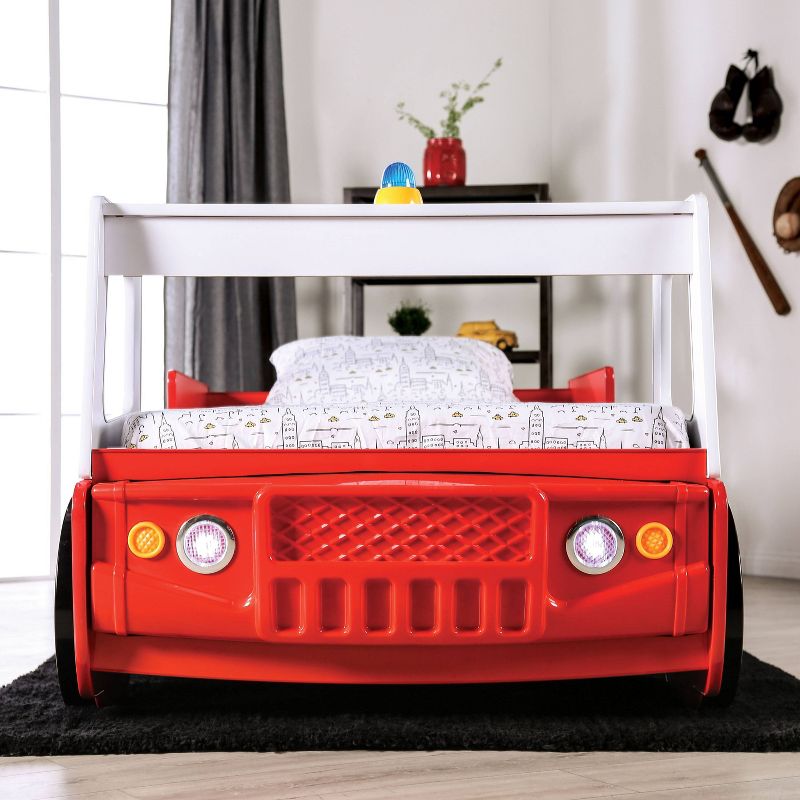 Twin Kamphora Fire Truck Engine Youth Kids&#39; Bed - Red - miBasics, 5 of 10