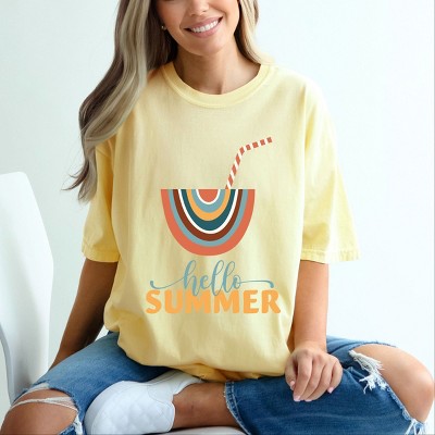 Simply Sage Market Boho Hello Summer Drink Garment Dyed Tee